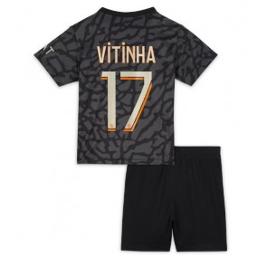 Paris Saint-Germain Vitinha Ferreira #17 Replica Third Stadium Kit for Kids 2023-24 Short Sleeve (+ pants)